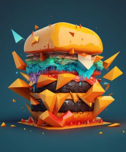 abstract burger printed art
