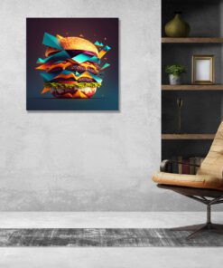 abstract burger printed art