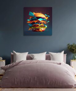 abstract burger printed art
