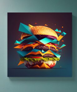 abstract burger printed art