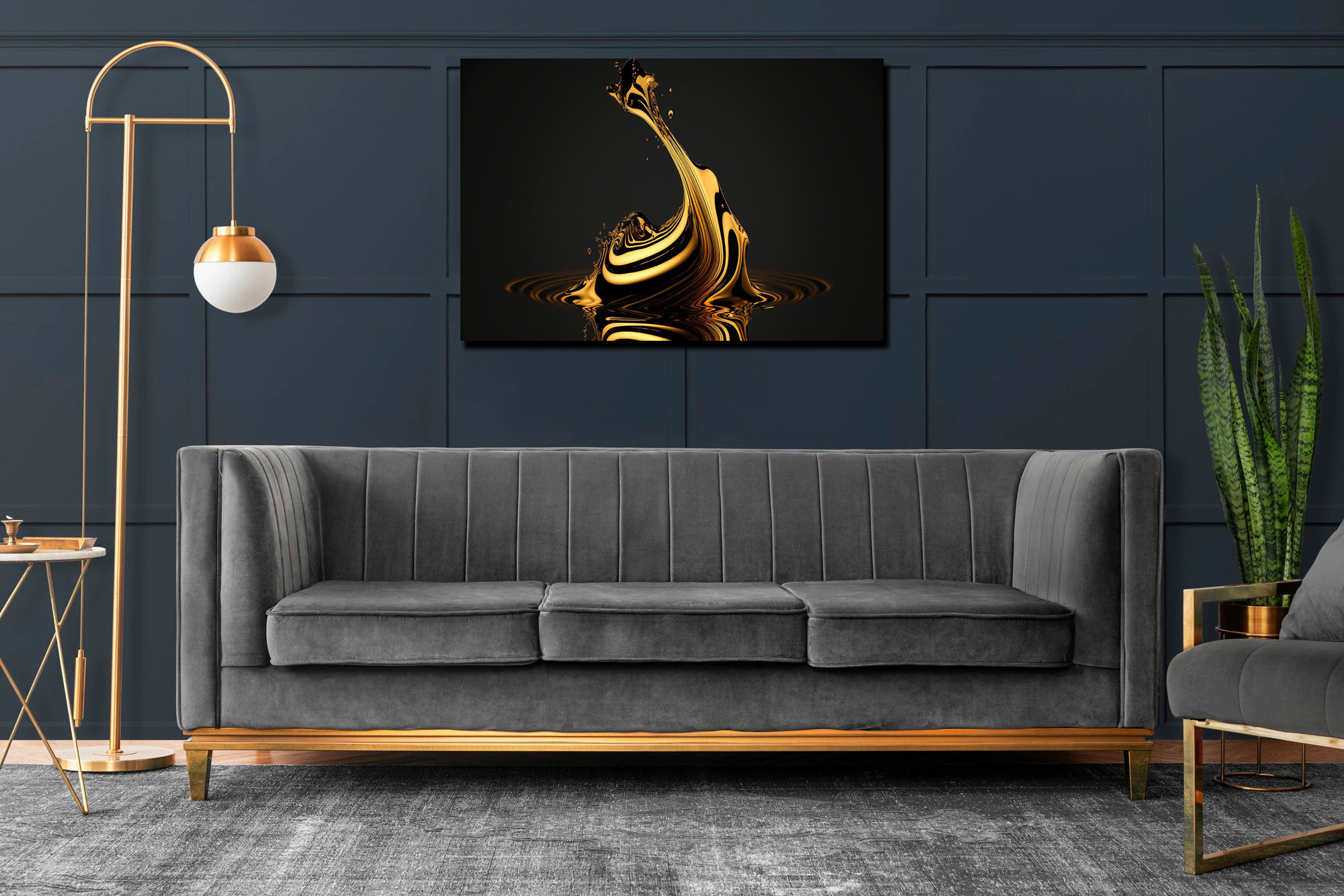 Golden Liquid Swirls: Abstract Art Masterpiece - Image 8