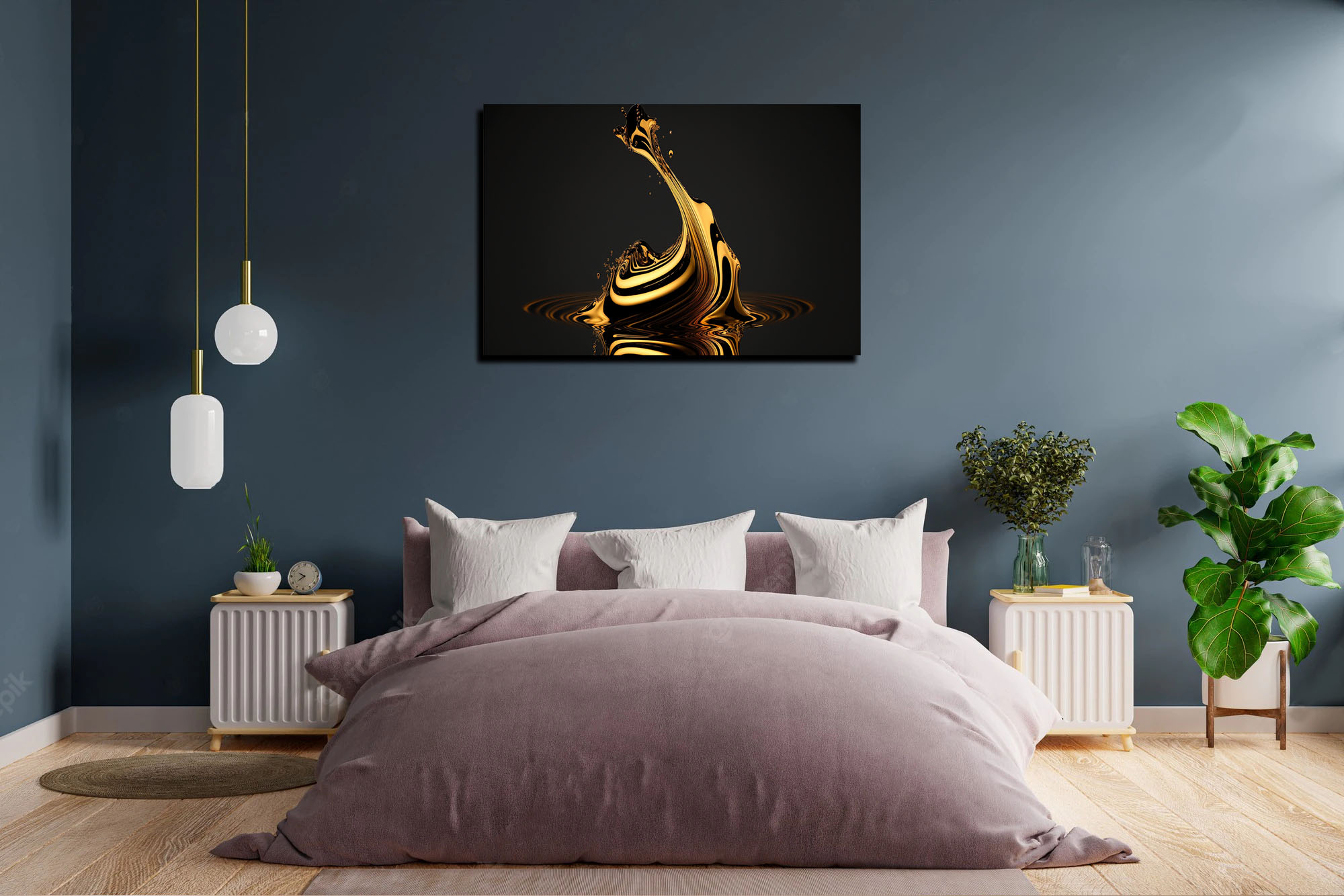 Golden Liquid Swirls: Abstract Art Masterpiece - Image 6
