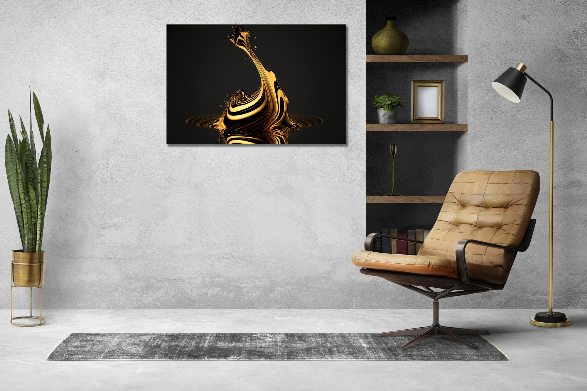 Golden Liquid Swirls: Abstract Art Masterpiece - Image 4
