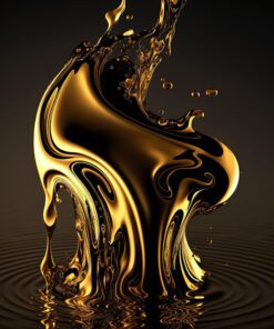 Golden Liquid Abstract: Luxurious Canvas Art
