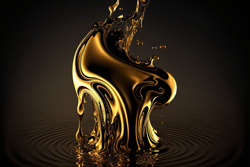 Golden Liquid Abstract: Luxurious Canvas Art