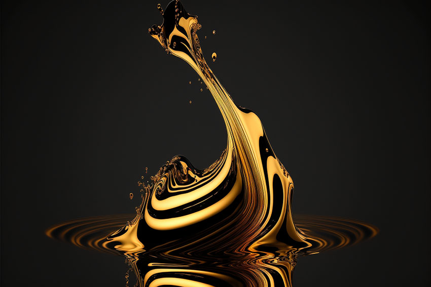 Golden Liquid Swirls: Abstract Art Masterpiece