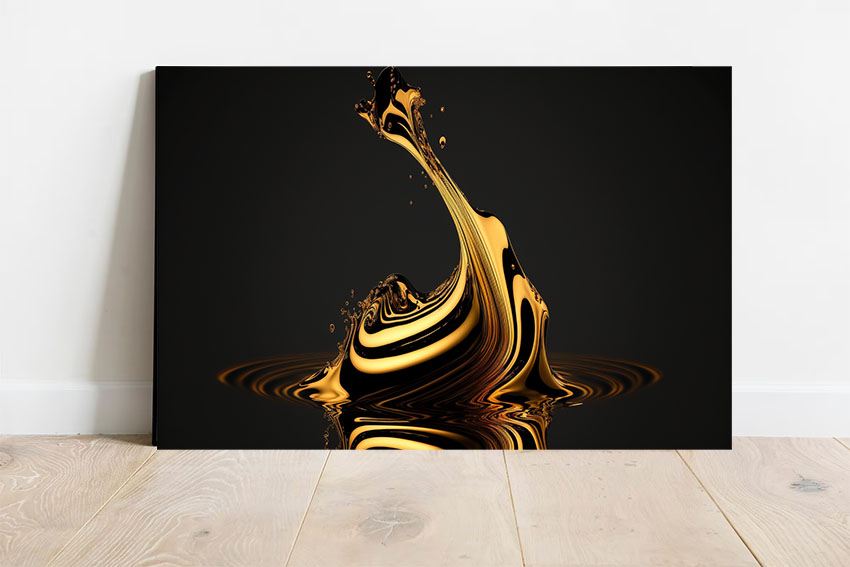 Golden Liquid Swirls: Abstract Art Masterpiece - Image 2