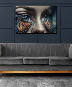 Hyperrealism Butterfly Wings Eyelids Printed Art