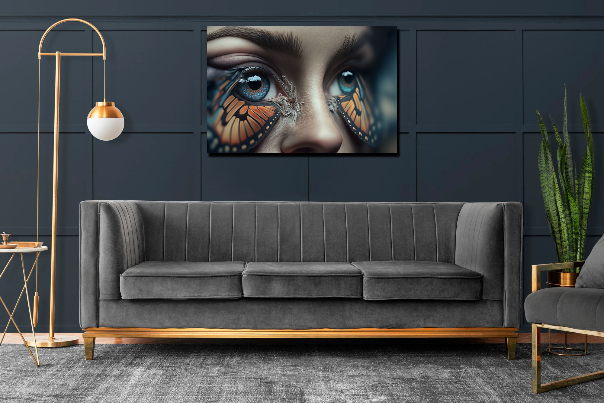 Hyperrealism Butterfly Wings Eyelids Printed Art