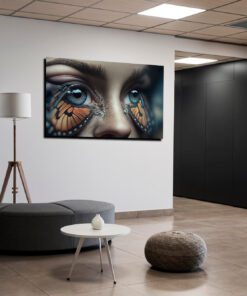 Hyperrealism Butterfly Wings Eyelids Printed Art