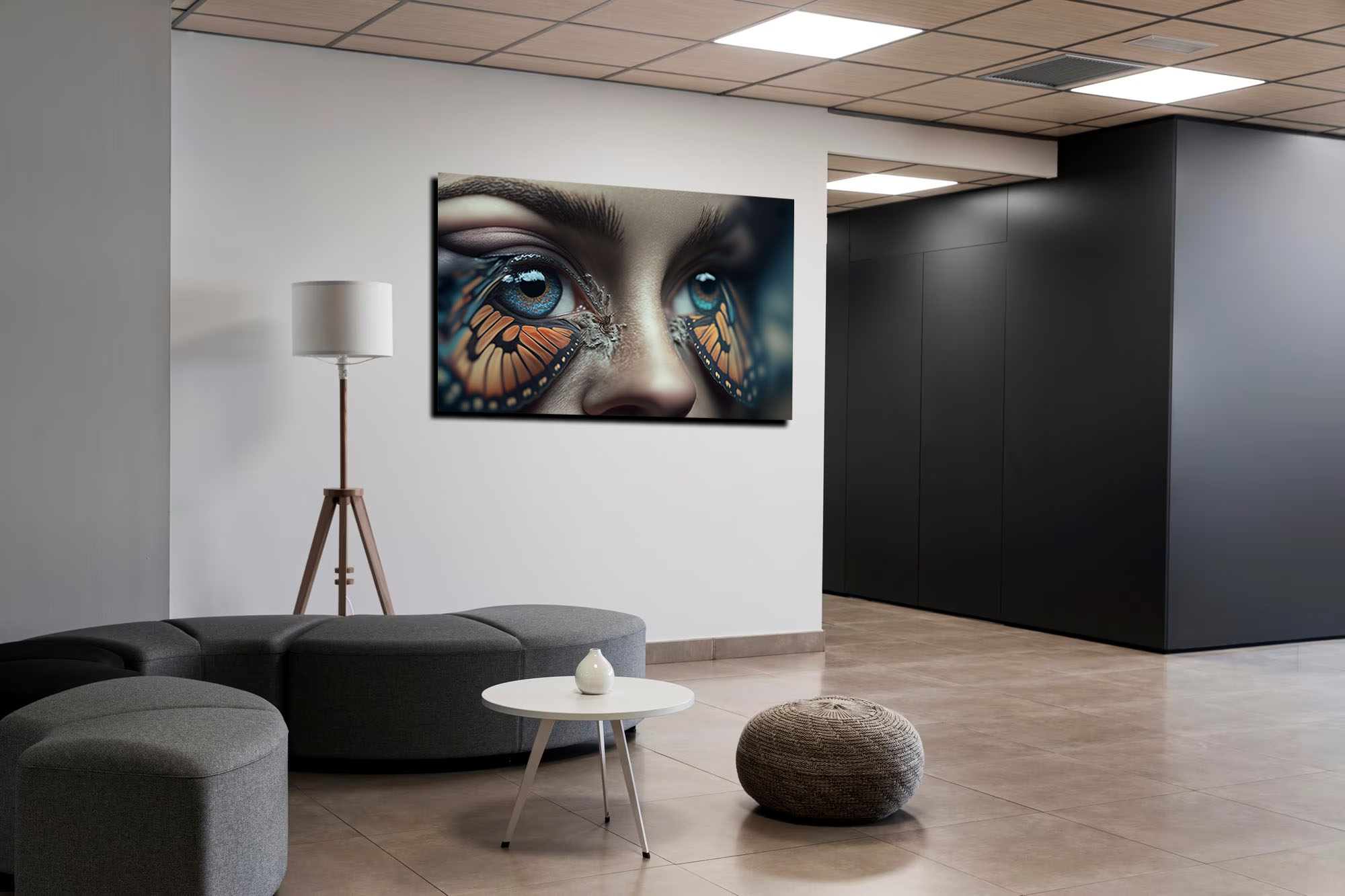 Hyperrealism Butterfly Wings Eyelids Printed Art