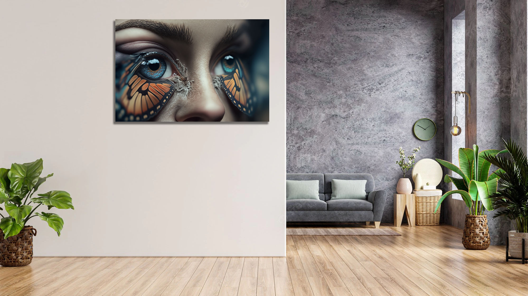 Hyperrealism Butterfly Wings Eyelids Printed Art