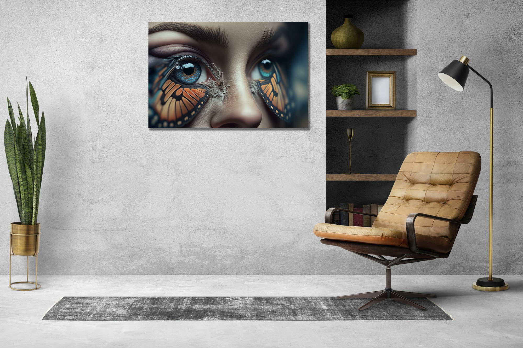 Hyperrealism Butterfly Wings Eyelids Printed Art