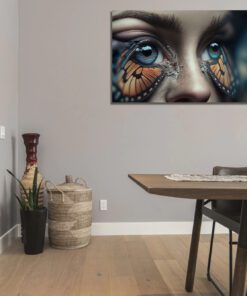 Hyperrealism Butterfly Wings Eyelids Printed Art