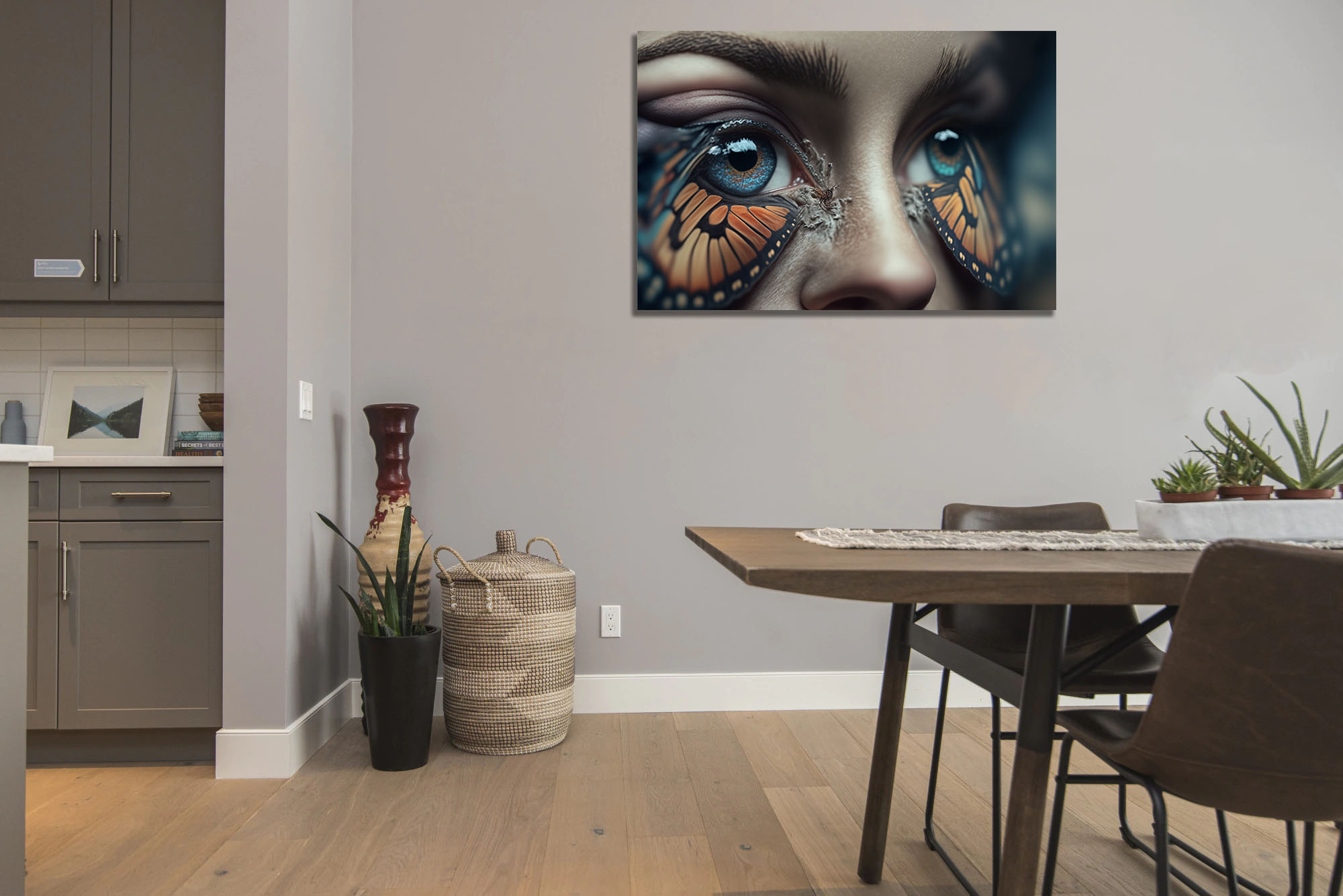 Hyperrealism Butterfly Wings Eyelids Printed Art