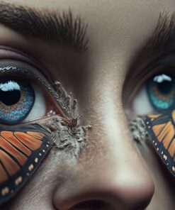 Hyperrealism Butterfly Wings Eyelids Printed Art