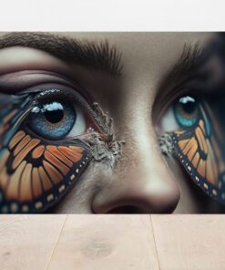Hyperrealism Butterfly Wings Eyelids Printed Art