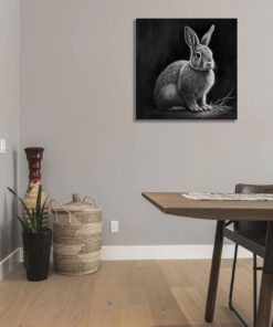 charcoal sketch of a rabbit