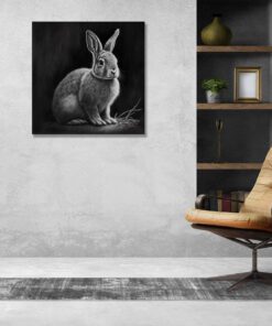 charcoal sketch of a rabbit