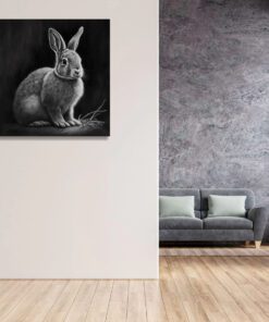 charcoal sketch of a rabbit