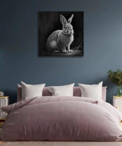 charcoal sketch of a rabbit