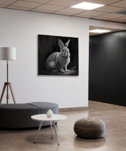 charcoal sketch of a rabbit
