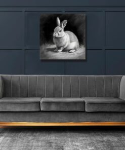charcoal sketch of a rabbit