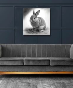 charcoal sketch of a rabbit