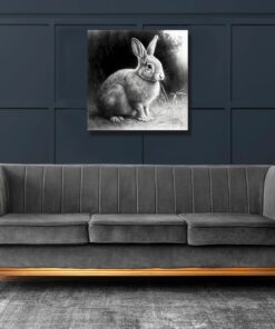 charcoal sketch of a rabbit