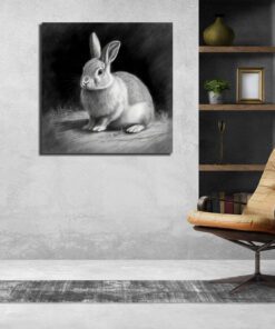charcoal sketch of a rabbit
