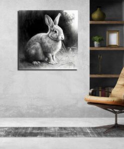charcoal sketch of a rabbit