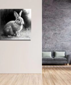 charcoal sketch of a rabbit