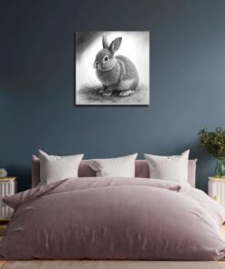 charcoal sketch of a rabbit