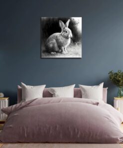 charcoal sketch of a rabbit