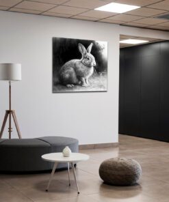 charcoal sketch of a rabbit