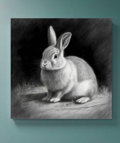 charcoal sketch of a rabbit