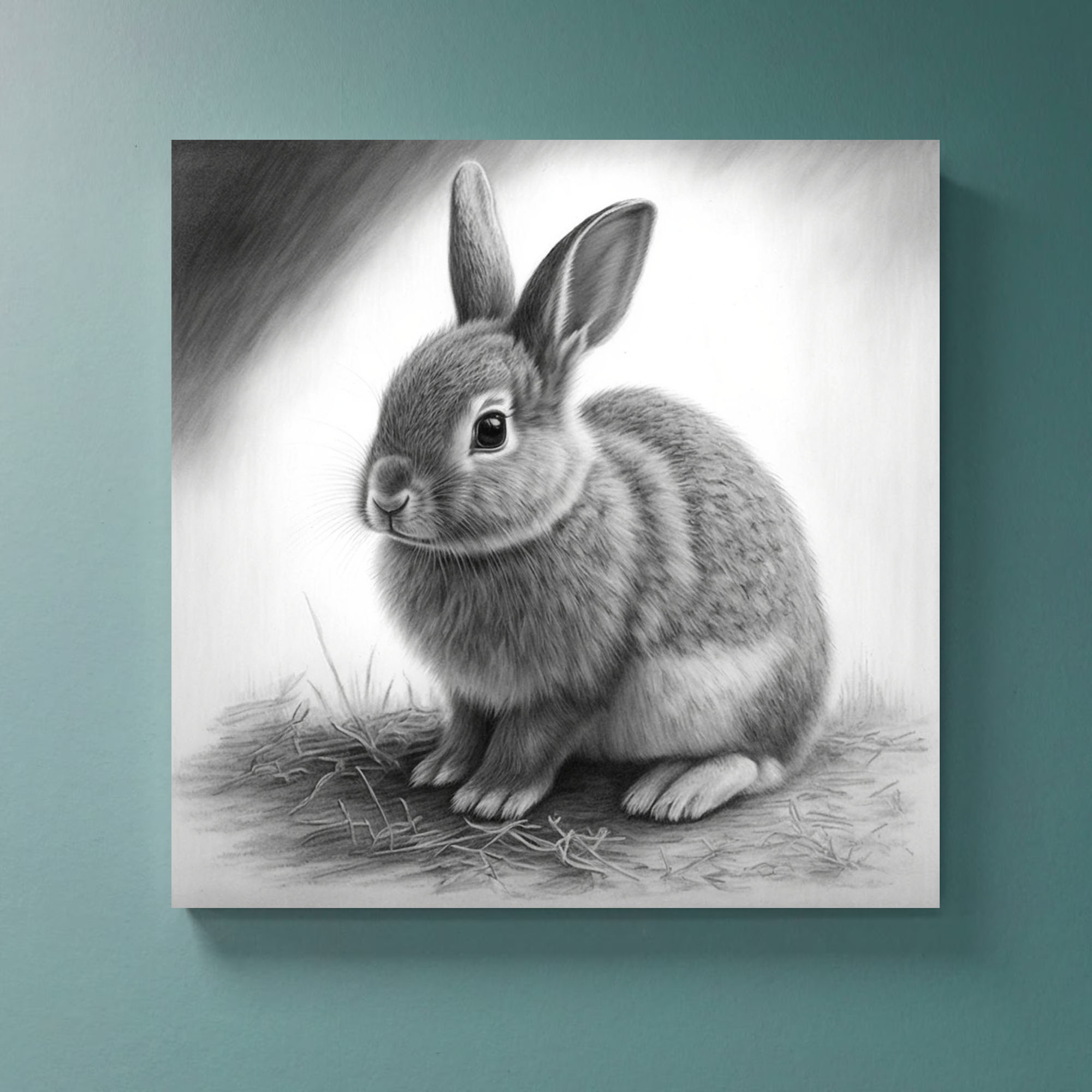 charcoal sketch of a rabbit