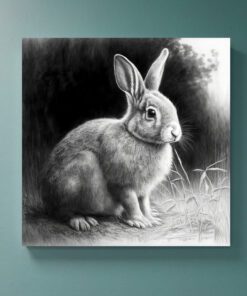 charcoal sketch of a rabbit