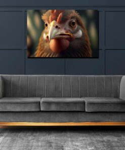 super closeup hyperrealistic chicken art piece