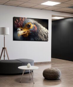 super closeup hyperrealistic chicken art piece
