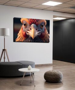 super closeup hyperrealistic chicken art piece