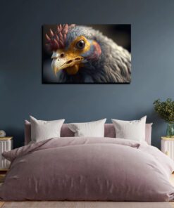 super closeup hyperrealistic chicken art piece
