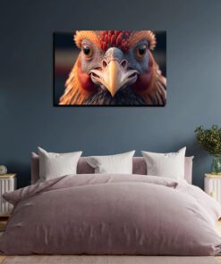 super closeup hyperrealistic chicken art piece