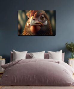 super closeup hyperrealistic chicken art piece