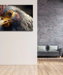 super closeup hyperrealistic chicken art piece