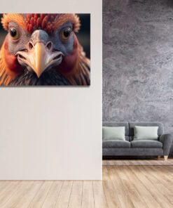 super closeup hyperrealistic chicken art piece