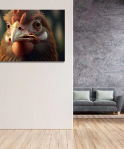 super closeup hyperrealistic chicken art piece