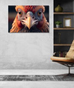 super closeup hyperrealistic chicken art piece