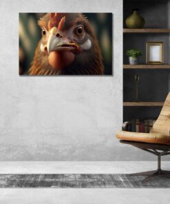 super closeup hyperrealistic chicken art piece