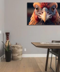 super closeup hyperrealistic chicken art piece
